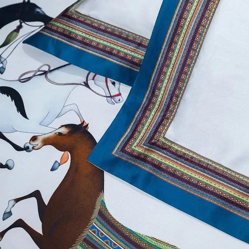 1500TC Egyptian Cotton Horse Race 4Pcs Duvet Cover Set - Fluffyslip