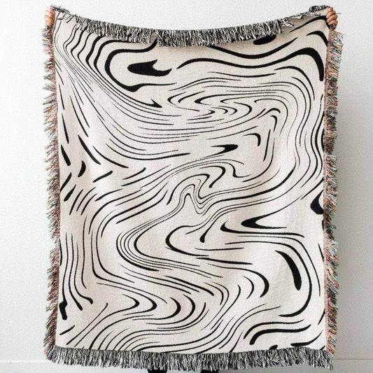 Abstract Wave Throw Blanket - Fluffyslip