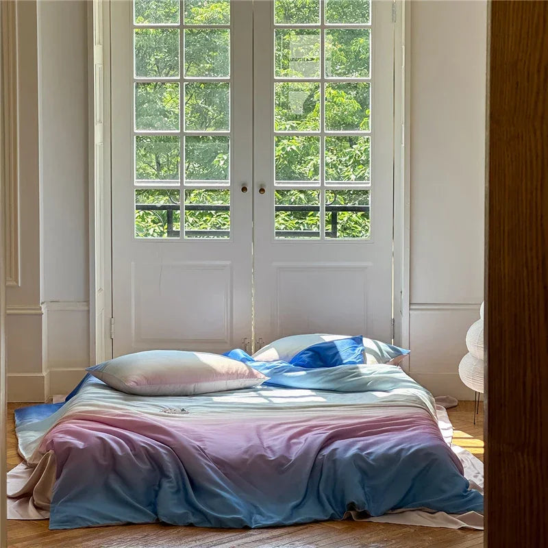 Beach Pearl Gradient Shade Lyocell Duvet Cover Set