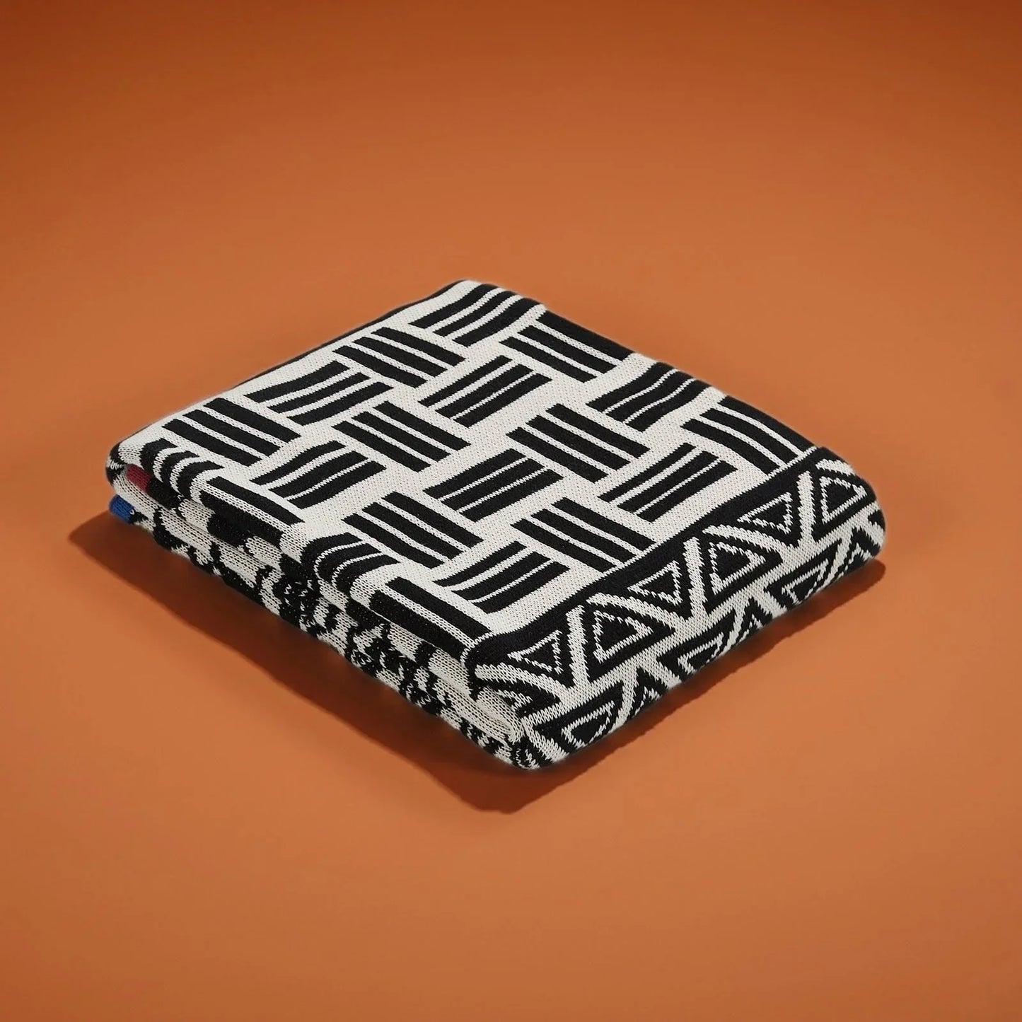 Modern Maze Cotton Geometric Throw Blanket