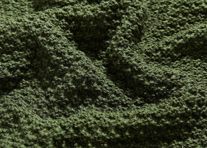 Moss Stitch Serenity Knit Acrylic Tassel Throw Blanket - Fluffyslip