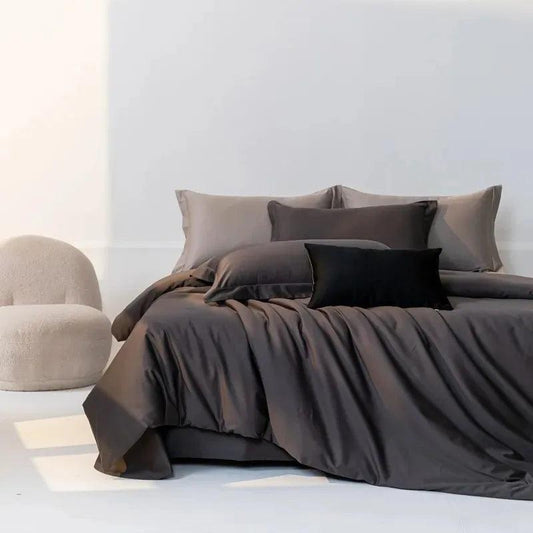Premium 1400TC Black Egyptian Cotton Duvet Cover Set - Fluffyslip