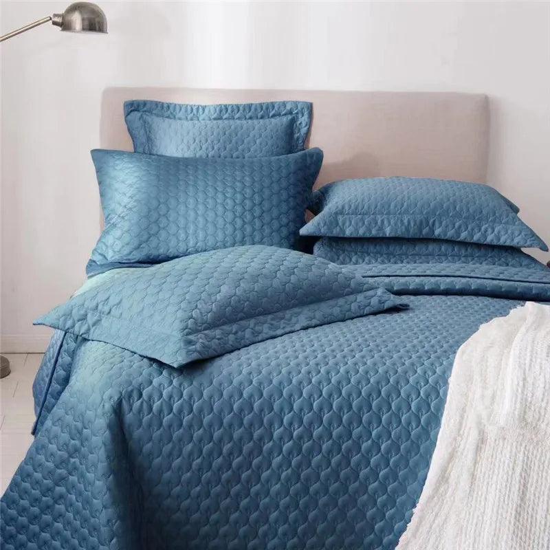 Solid Color Cotton Quilted Coverlet - Fluffyslip