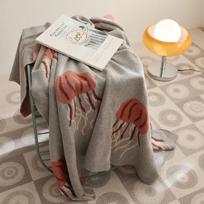 Tranquil Jellyfish Jacquard Throw Blanket - Fluffyslip