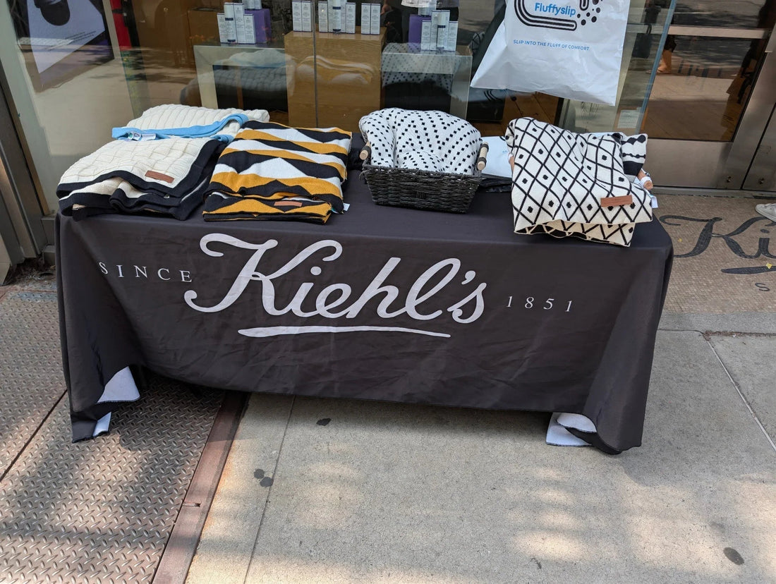 Cotton throw blankets on table