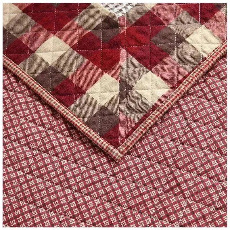 3Pcs Patchwork Reversible Lightweight Coverlet Set - Fluffyslip