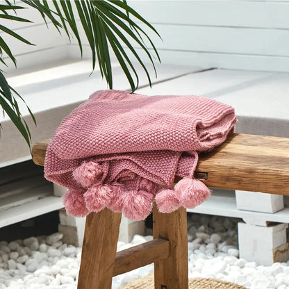 Quin Pompom Throw Blanket