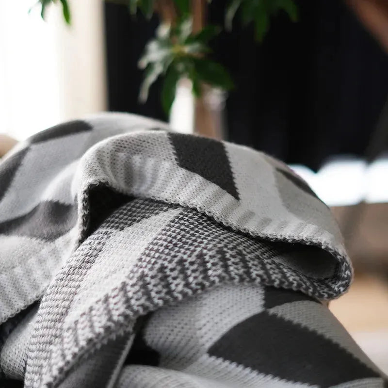 Adena Grayscale Geometric Throw Blanket