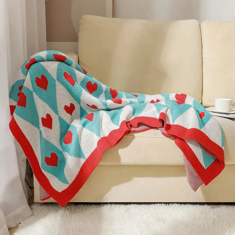 Diamond Heart Love Throw Blanket