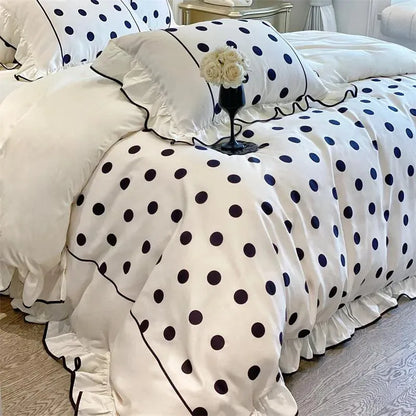 Washed Cotton Polka Dot Duvet Cover Set