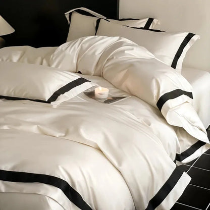 Lewis Border 100S Long Staple Cotton Duvet Cover Set