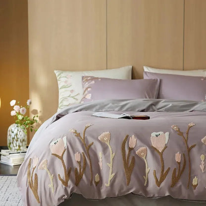 Floral Touch Long Staple Cotton Duvet Cover Set