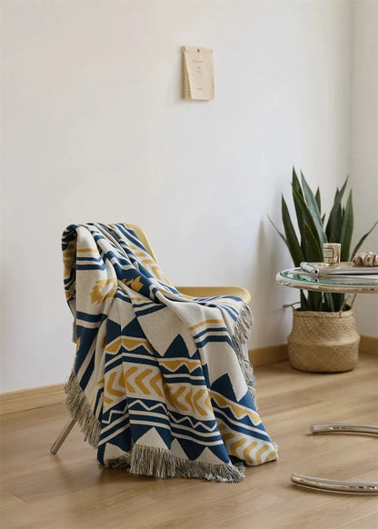 Tribal Loom Cotton Throw Blanket