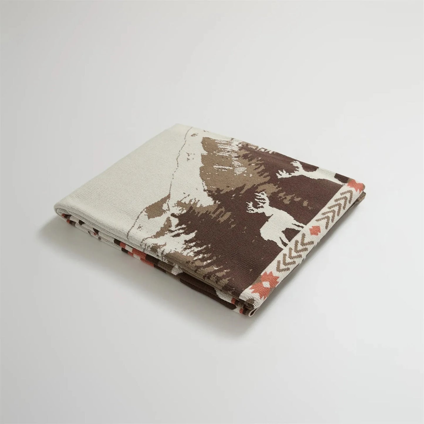 Elk Peace Mountain Cotton Throw Blanket