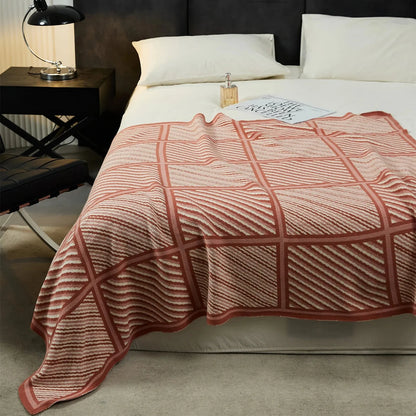 Breezy Stripe Plaid Throw Blanket