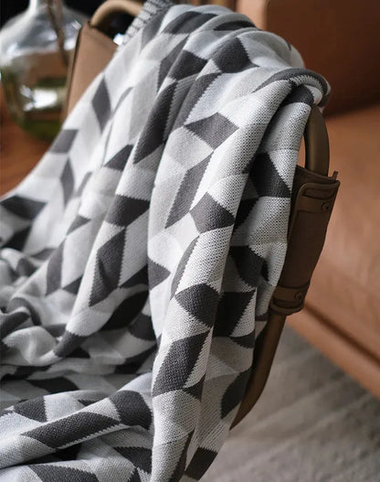 Adena Grayscale Geometric Throw Blanket