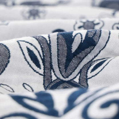 Blue Paisley Multilayer Cotton Blanket