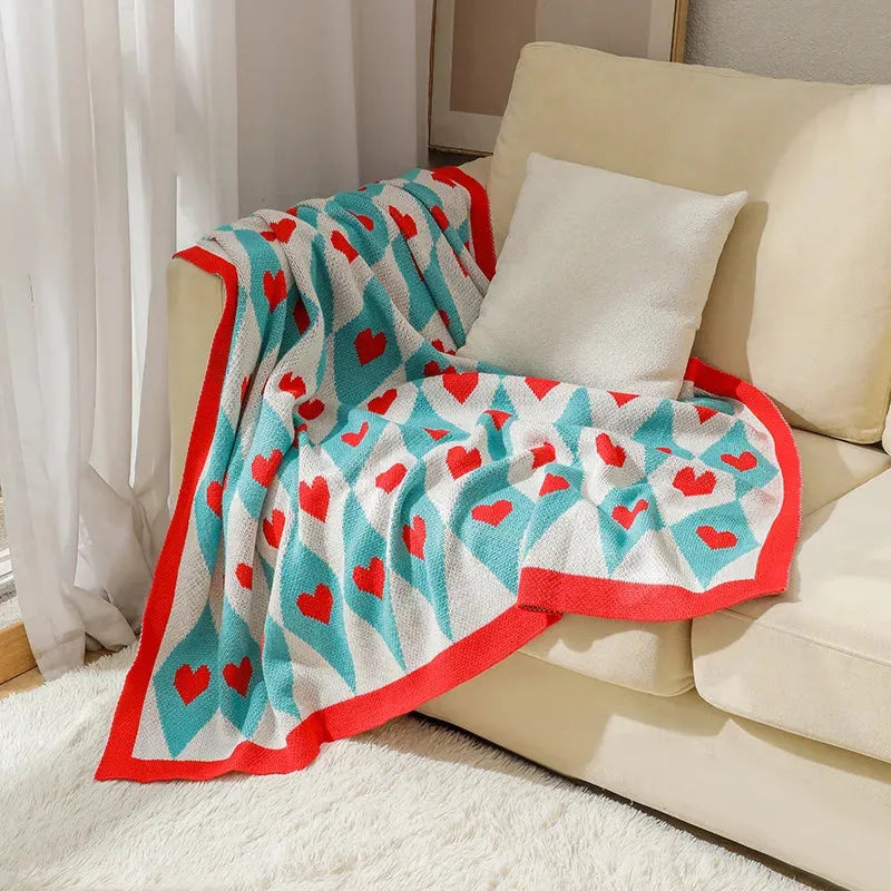 Diamond Heart Love Throw Blanket