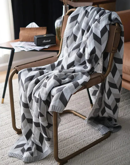 Adena Grayscale Geometric Throw Blanket