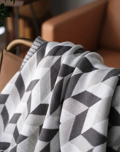 Adena Grayscale Geometric Throw Blanket