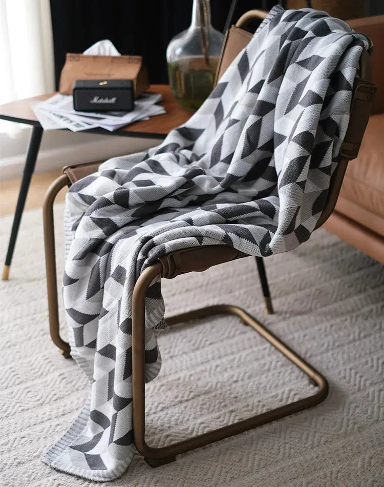 Adena Grayscale Geometric Throw Blanket