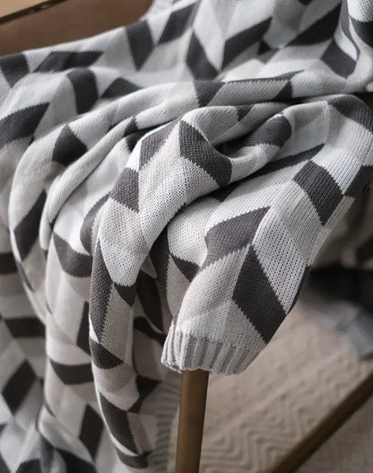 Adena Grayscale Geometric Throw Blanket