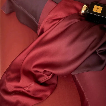 Mystic Burgundy Gradient Lyocell Duvet Cover Set