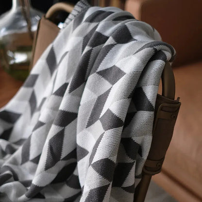 Adena Grayscale Geometric Throw Blanket