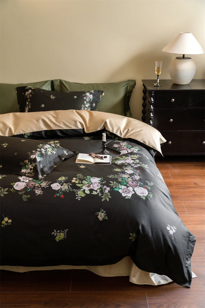 Floral Square Egyptian Cotton Duvet Cover Set