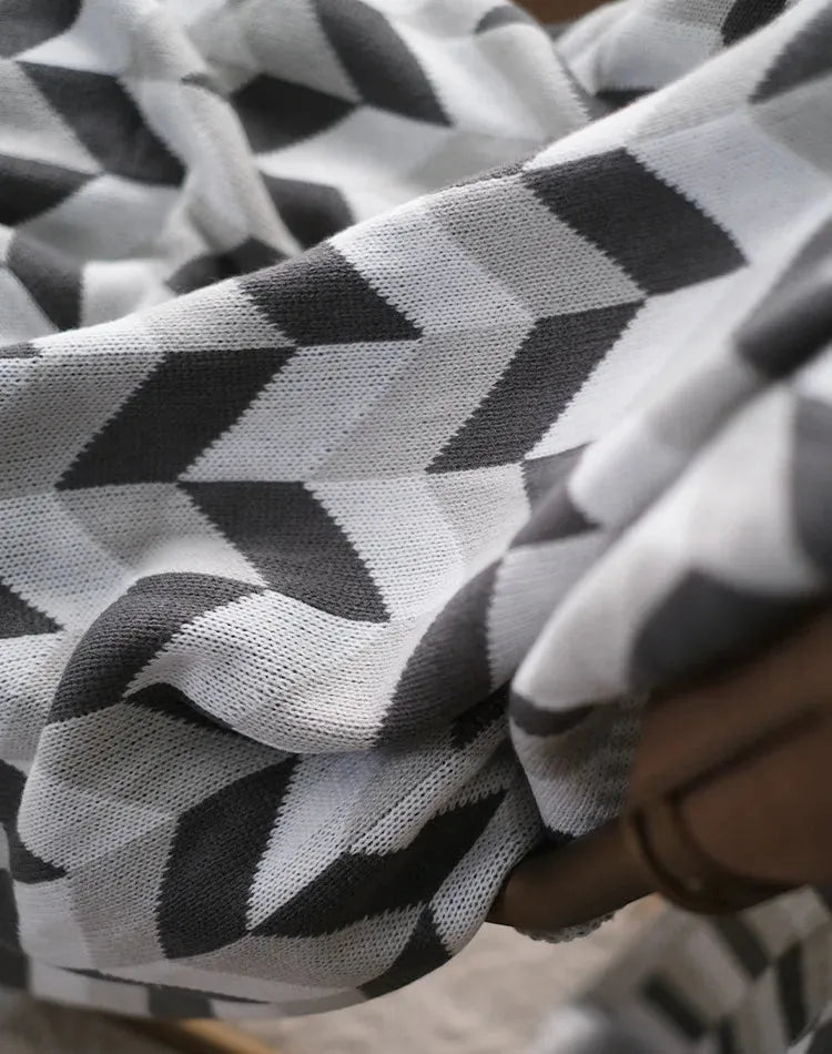 Adena Grayscale Geometric Throw Blanket