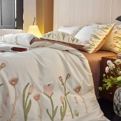 Floral Touch Long Staple Cotton Duvet Cover Set