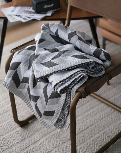 Adena Grayscale Geometric Throw Blanket