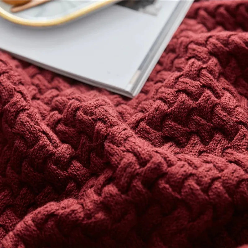 Color Crest Crochet Throw Blanket