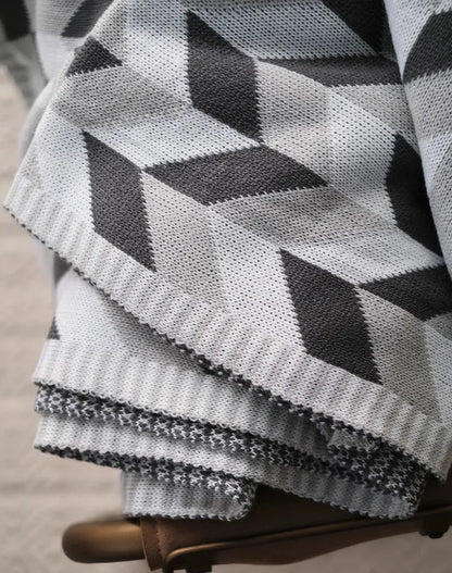 Adena Grayscale Geometric Throw Blanket