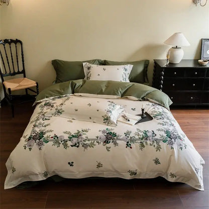 Floral Square Egyptian Cotton Duvet Cover Set