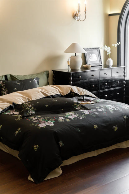 Floral Square Egyptian Cotton Duvet Cover Set