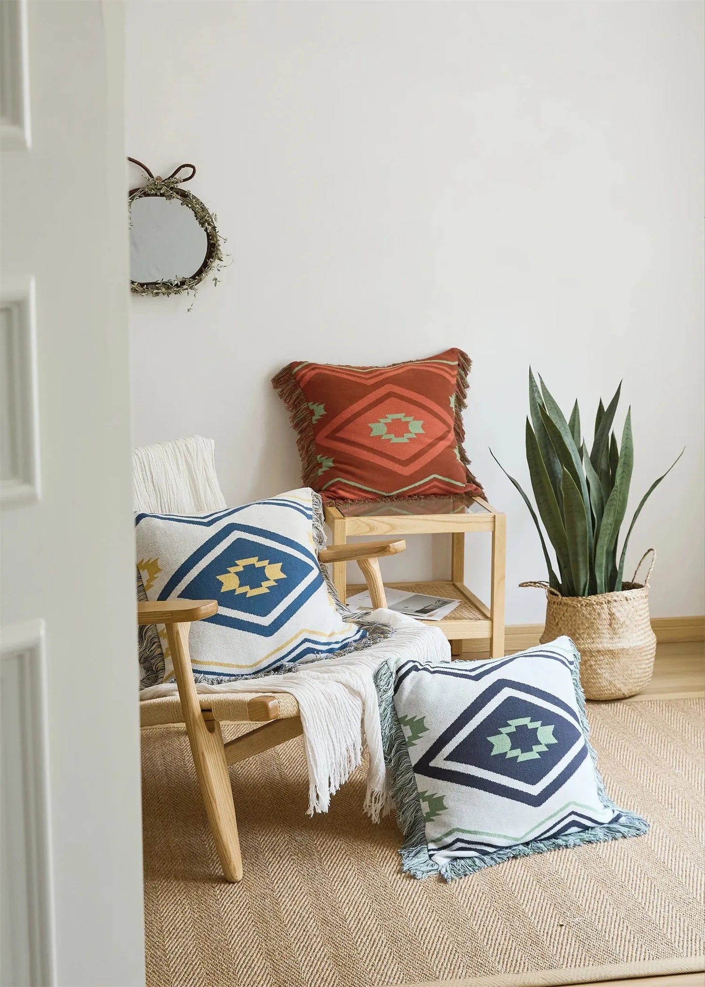 Tribal Loom Cotton Throw Pillowcase