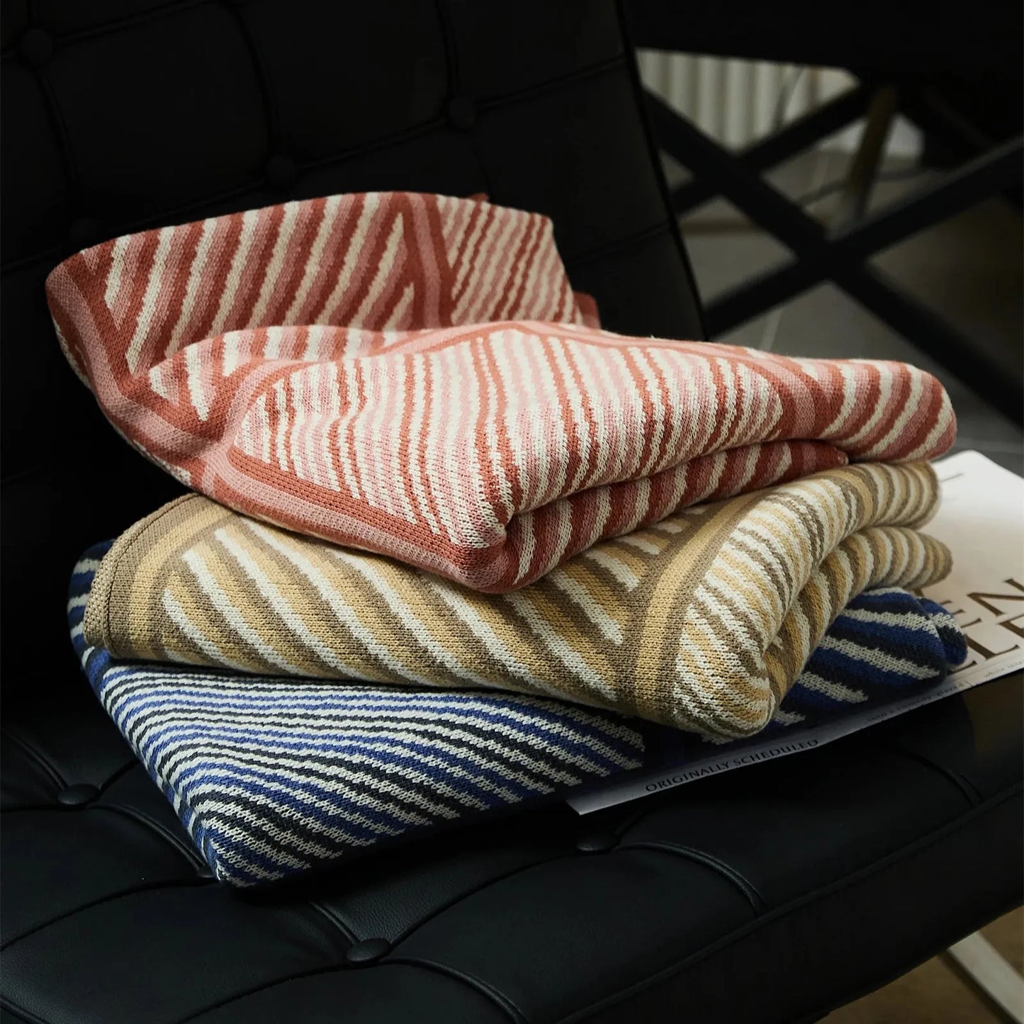 Breezy Stripe Plaid Throw Blanket