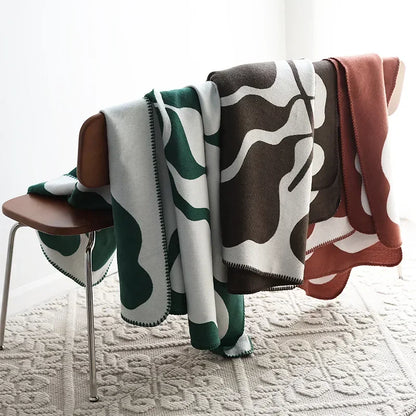 Abstract Pattern Imitation Cashmere Throw Blanket