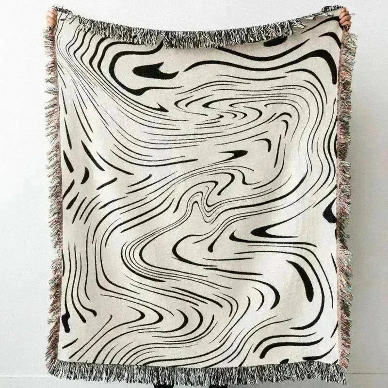 Abstract Wave Throw Blanket - Fluffyslip