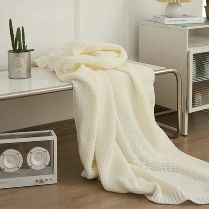 Acrylic Knitted Throw Blanket - Fluffyslip