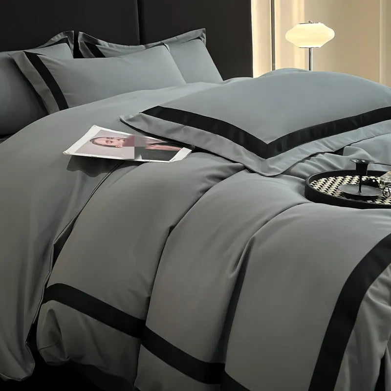 Ashley Square Brushed Microfiber Duvet Cover Set - Fluffyslip