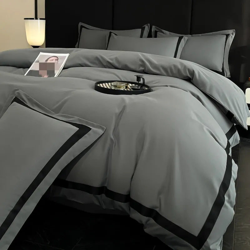 Ashley Square Brushed Microfiber Duvet Cover Set - Fluffyslip