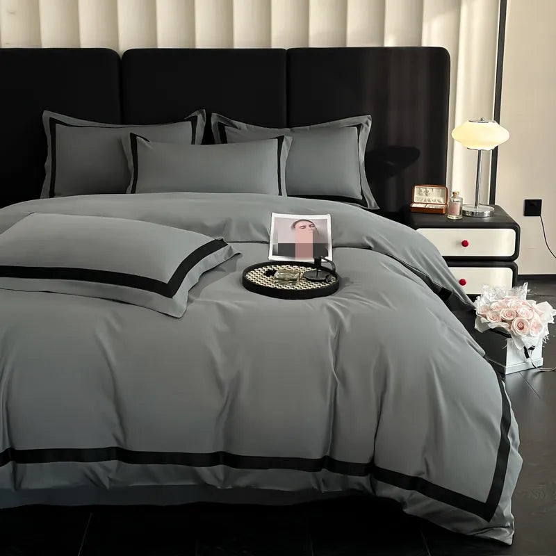 Ashley Square Brushed Microfiber Duvet Cover Set - Fluffyslip