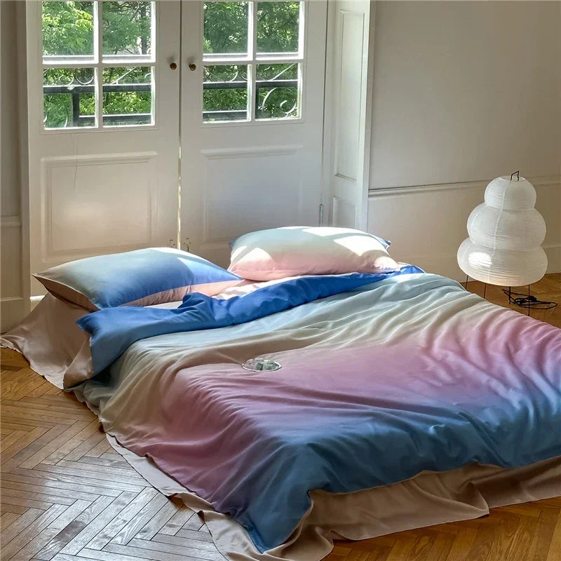 Beach Pearl Gradient Shade Lyocell Duvet Cover Set