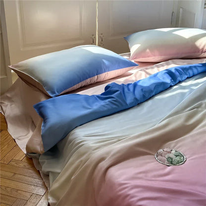 Beach Pearl Gradient Shade Lyocell Duvet Cover Set