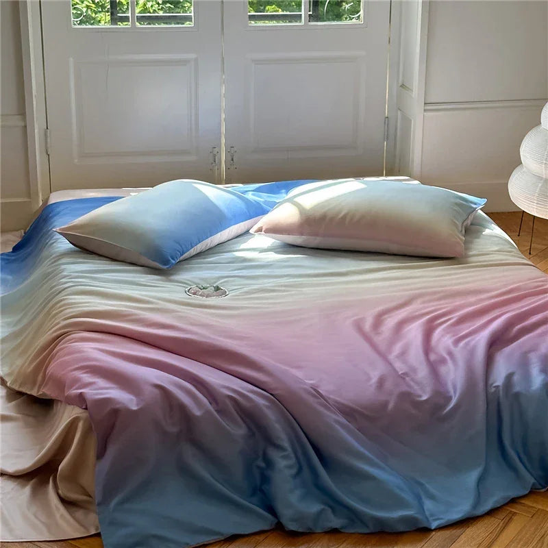 Beach Pearl Gradient Shade Lyocell Duvet Cover Set