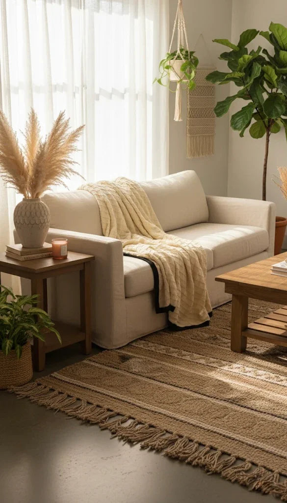 Border Squareview Cotton Throw Blanket