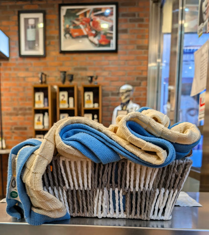 cotton throw blanket gray white basket 