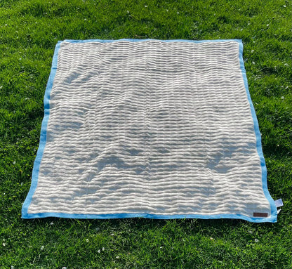 Border Squareview Cotton Throw Blanket